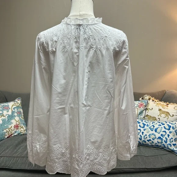 Talbots White Floral Embroidered Top - Picture 2 of 7